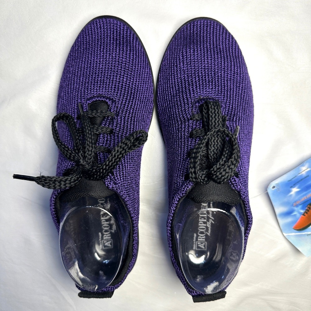 Arcopedico LS Knit Sneaker Women 39 US 8-8.5 Purple Walking Shoes Comfort Travel